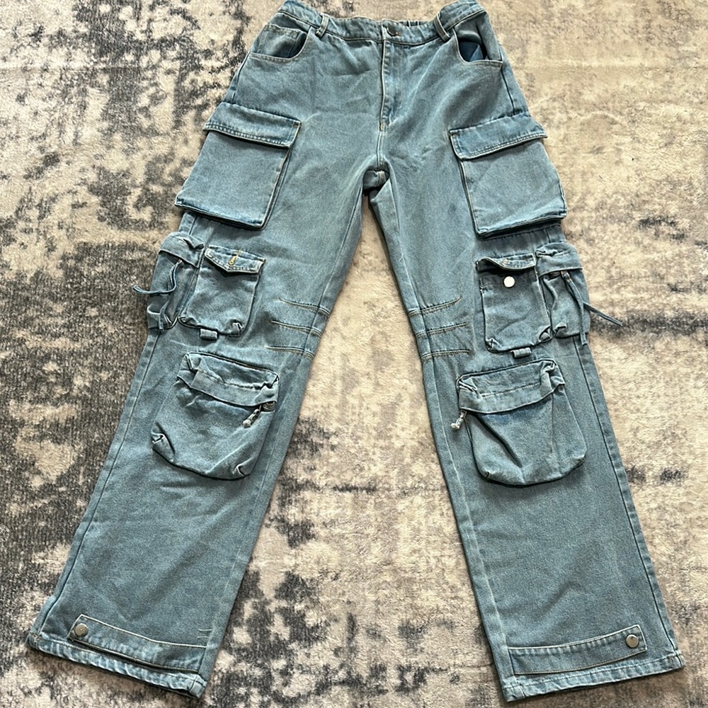 Stylish Blue Cargo Jeans
